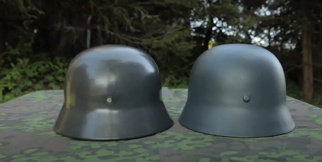 Differences between genuine and postwar modified German helmets