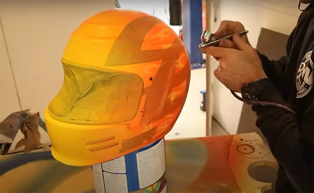 How do you prepare a helmet for painting?